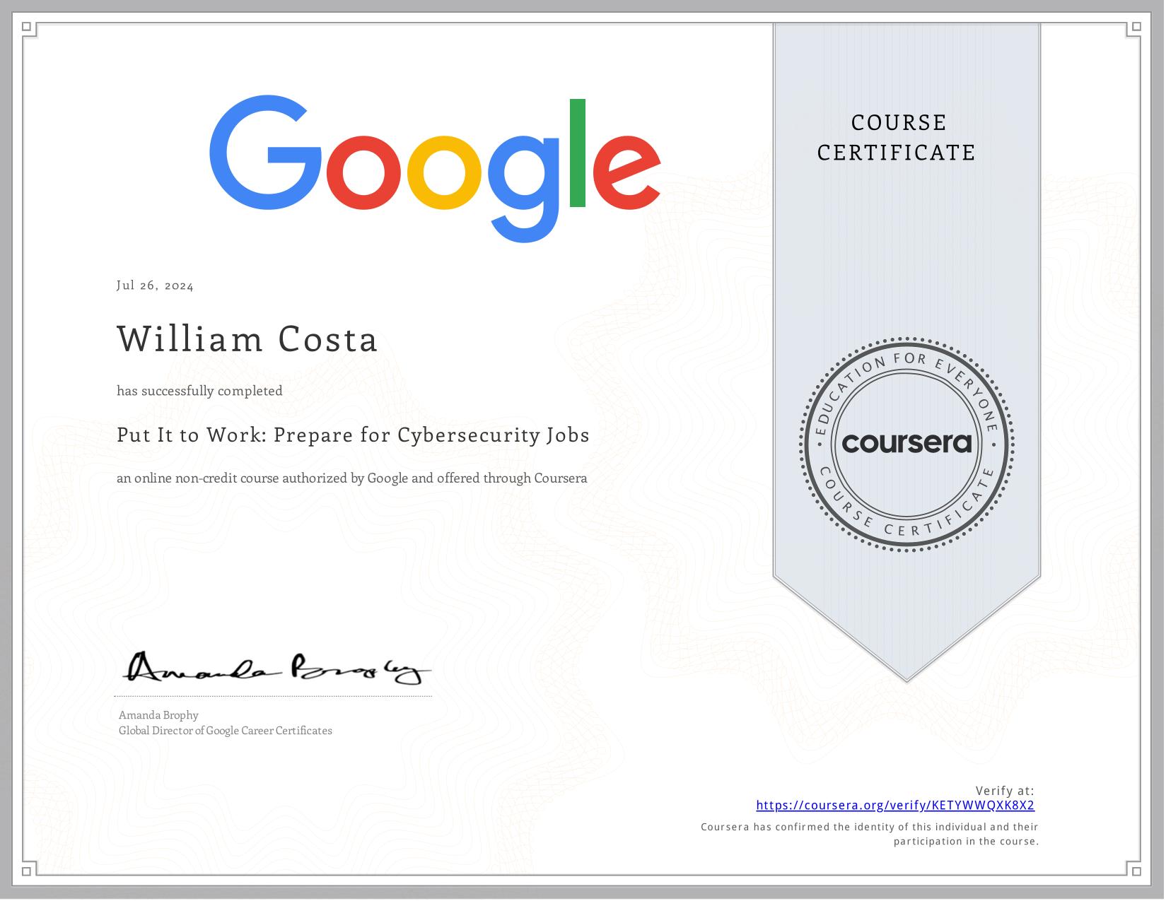 Foundations of Cybersecurity Certificate